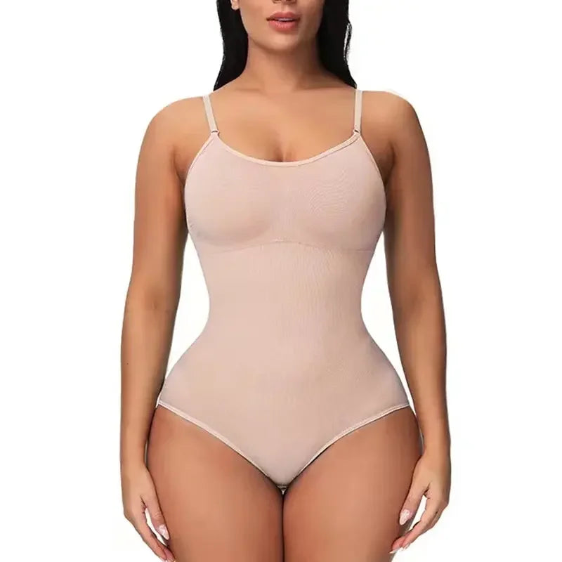 Solid Seamless Shaping Shapewear Bodysuit, Tummy Control Butt Lifting Slimmer Body Shaper, Women'S Underwear & Shapewear