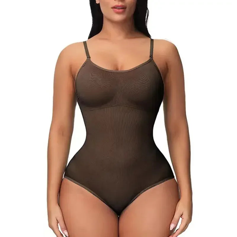 Solid Seamless Shaping Shapewear Bodysuit, Tummy Control Butt Lifting Slimmer Body Shaper, Women'S Underwear & Shapewear